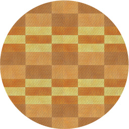 Round Patterned Orange Novelty Rug, pat3952