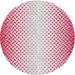 Round Patterned Bright Maroon Red Novelty Rug, pat395