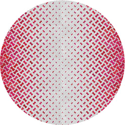 Round Machine Washable Transitional Bright Maroon Red Rug, wshpat395