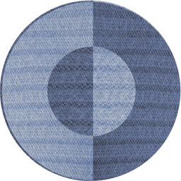 Round Machine Washable Transitional Blue Rug, wshpat3960