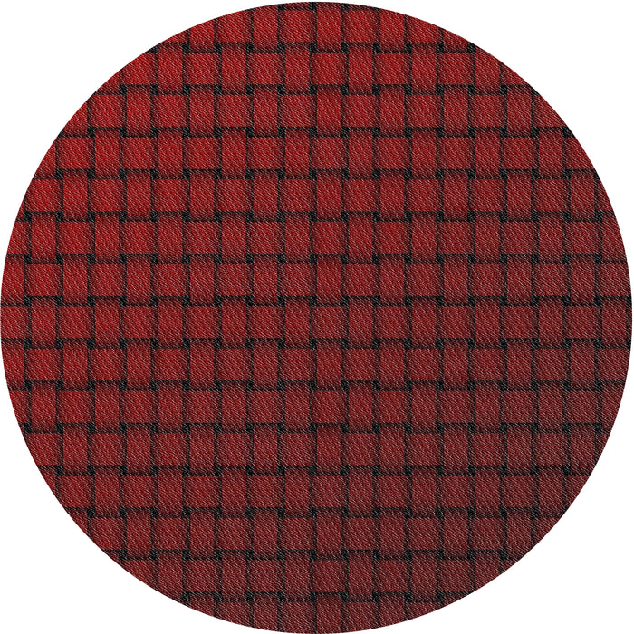 Round Machine Washable Transitional Brown Red Rug, wshpat3961