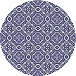 Round Patterned Platinum Silver Gray Novelty Rug, pat3965