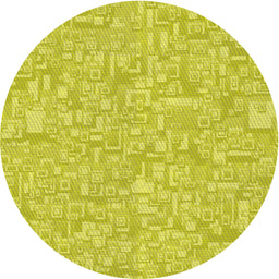 Round Patterned Yellow Novelty Rug, pat3968