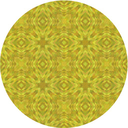 Round Patterned Yellow Novelty Rug, pat3969