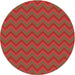 Round Patterned Red Novelty Rug, pat396