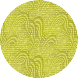 Round Machine Washable Transitional Yellow Rug, wshpat3972