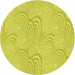 Round Machine Washable Transitional Yellow Rug, wshpat3972