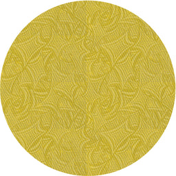 Round Patterned Yellow Novelty Rug, pat3974