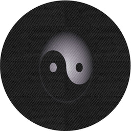 Round Patterned Gray Novelty Rug, pat3975