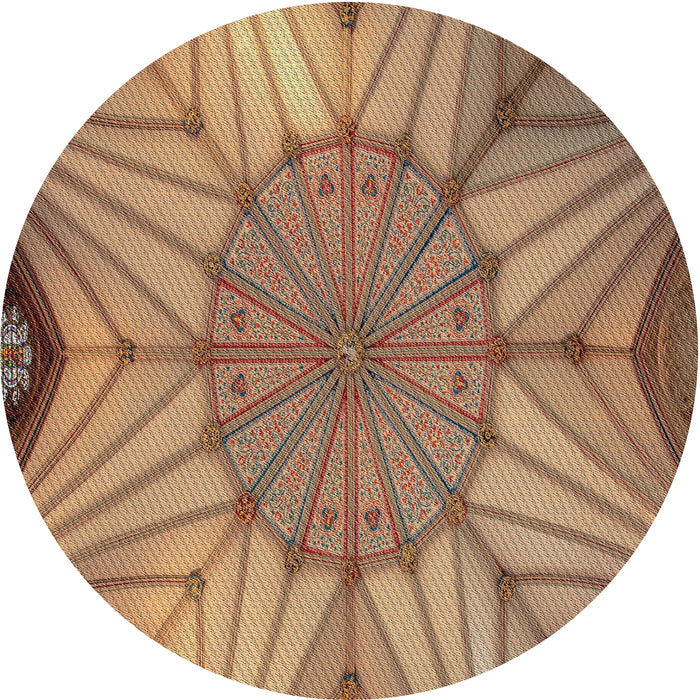 Round Machine Washable Transitional Dark Sienna Brown Rug, wshpat3976