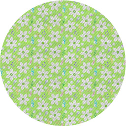 Round Patterned Tea Green Modern Rug, pat3978