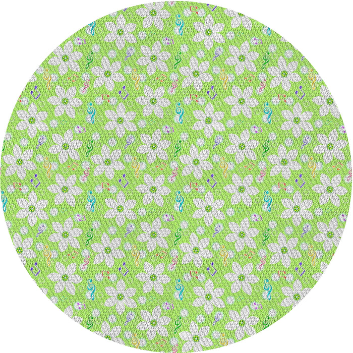 Round Machine Washable Transitional Tea Green Rug, wshpat3978