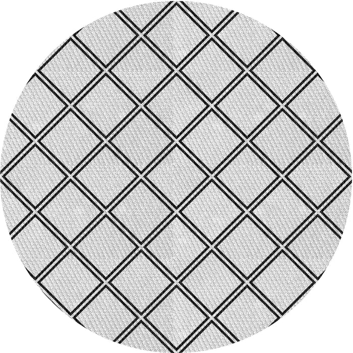Round Machine Washable Transitional White Smoke Rug, wshpat397