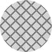 Round Patterned Off-White Novelty Rug, pat397