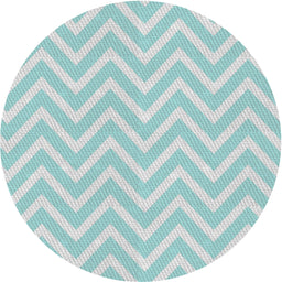 Round Patterned Blue Novelty Rug, pat3981