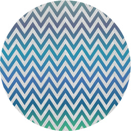 Round Machine Washable Transitional Steel Blue Rug, wshpat3982