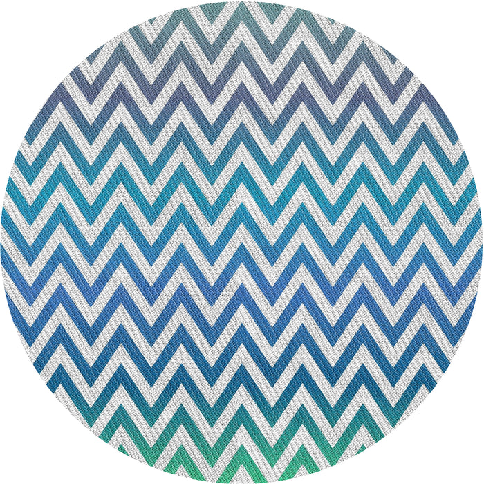 Round Patterned Steel Blue Novelty Rug, pat3982