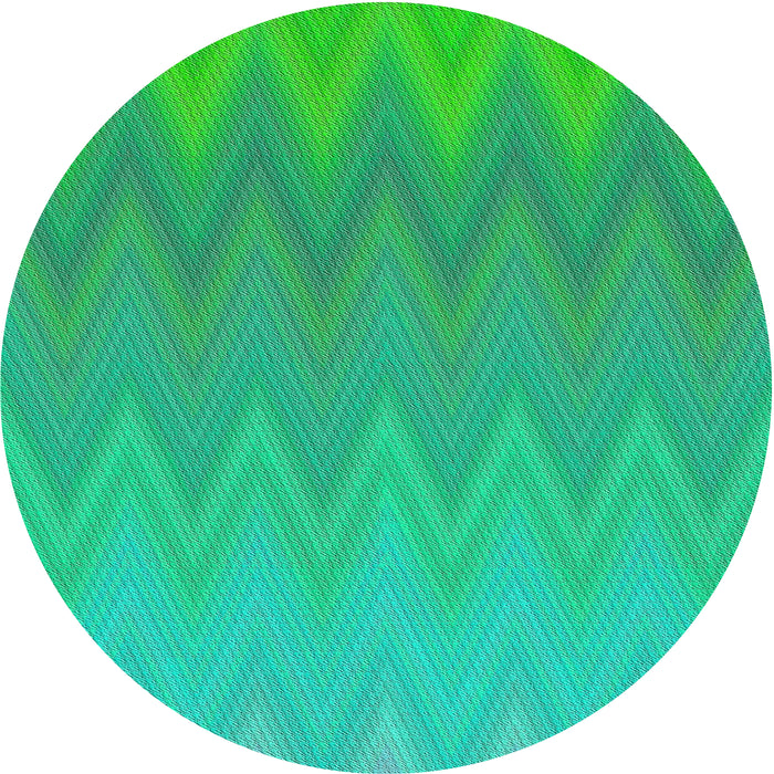 Round Patterned Spring Green Novelty Rug, pat3983