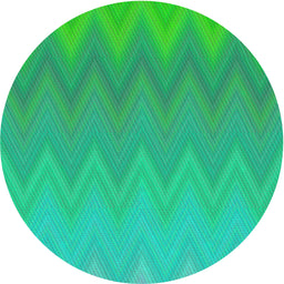 Round Machine Washable Transitional MediumSpring Green Rug, wshpat3983