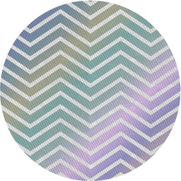 Round Machine Washable Transitional Slate Blue Grey Blue Rug, wshpat3985