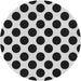 Round Patterned Charcoal Black Novelty Rug, pat398