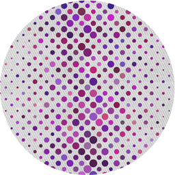 Round Machine Washable Transitional White Smoke Rug, wshpat401