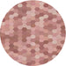 Round Patterned Cherry Red Novelty Rug, pat402