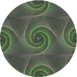 Round Patterned Dark Forest Green Novelty Rug, pat403