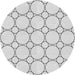 Round Patterned Off-White Novelty Rug, pat405