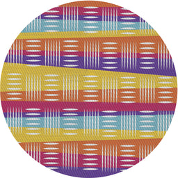 Round Machine Washable Transitional Sand Brown Rug, wshpat406