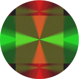 Round Machine Washable Transitional Dark Lime Green Rug, wshpat40