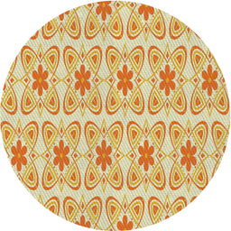 Round Machine Washable Transitional Khaki Gold Rug, wshpat410