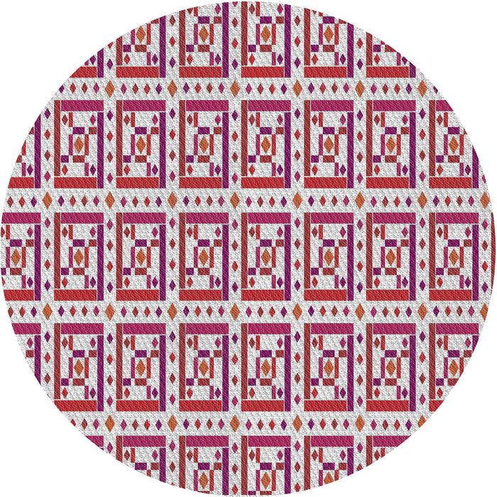 Round Patterned Gray Novelty Rug, pat411