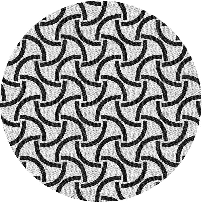 Round Machine Washable Transitional Platinum Gray Rug, wshpat414