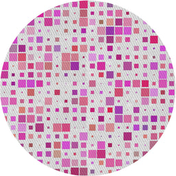 Round Patterned Pink Modern Rug, pat416