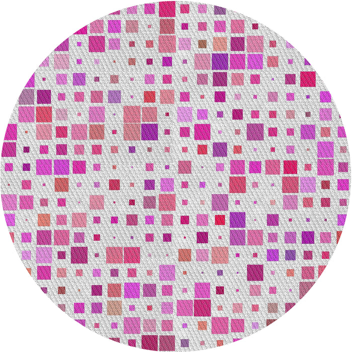 Round Patterned Pink Modern Rug, pat416