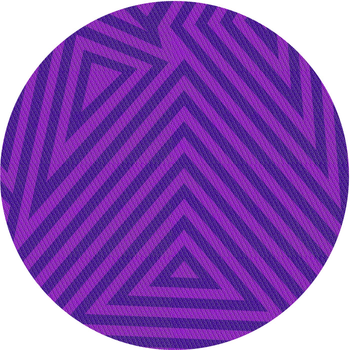 Round Machine Washable Transitional Purple Daffodil Purple Rug, wshpat417