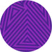 Round Patterned Purple Novelty Rug, pat417