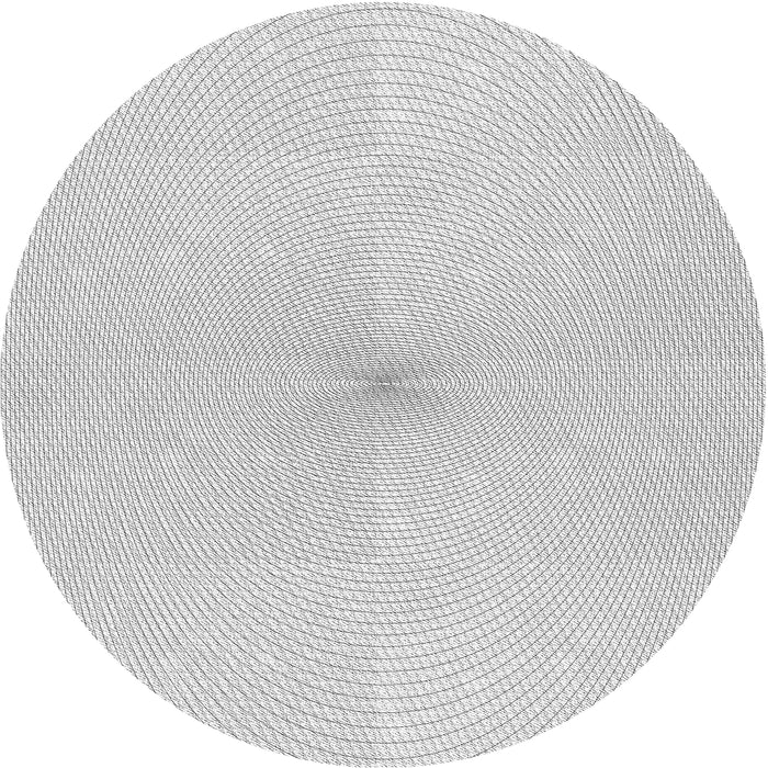 Round Machine Washable Transitional White Smoke Rug, wshpat424