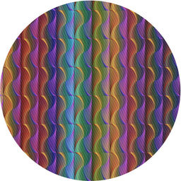 Round Patterned Plum Purple Modern Rug, pat429