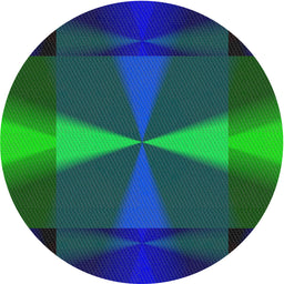 Round Patterned Blue Novelty Rug, pat42