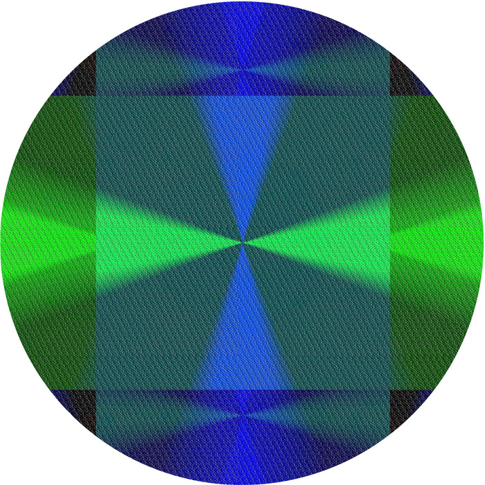 Round Patterned Blue Novelty Rug, pat42