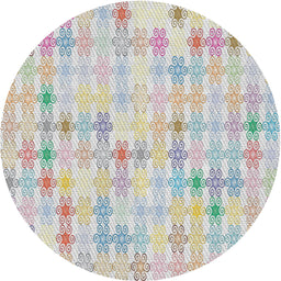 Round Patterned Gray Novelty Rug, pat430