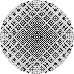Round Machine Washable Transitional White Smoke Rug, wshpat432