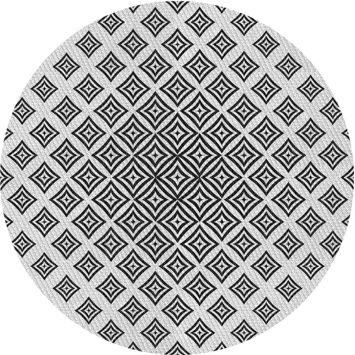 Round Patterned Off-White Novelty Rug, pat432