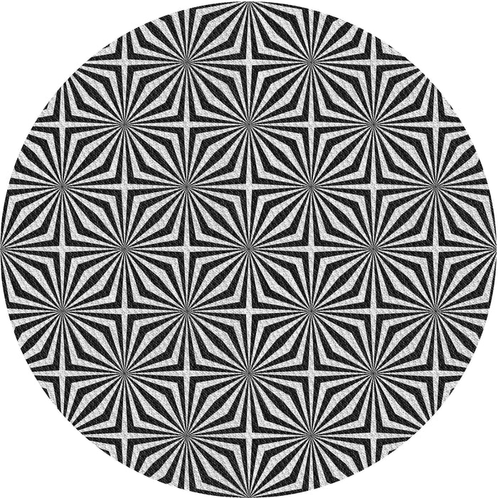 Round Machine Washable Transitional Light Gray Rug, wshpat433