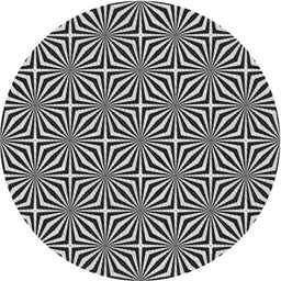Round Patterned Light Gray Novelty Rug, pat433