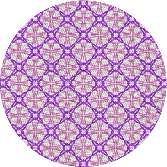 Round Patterned Gray Novelty Rug, pat435