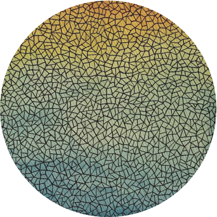 Round Patterned Mocha Brown Novelty Rug, pat439