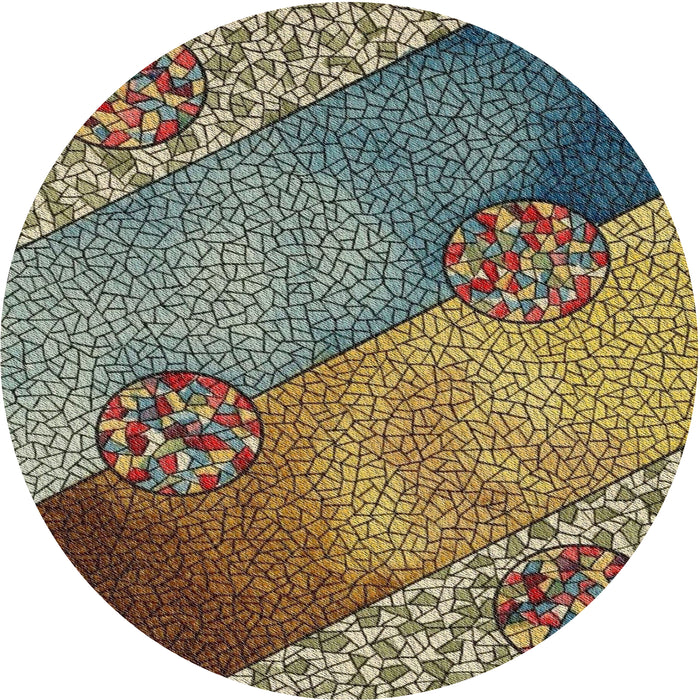 Round Patterned Bakers Brown Novelty Rug, pat440